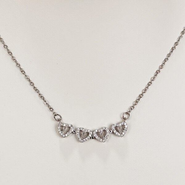 Collar Corazones Imantados - Plata